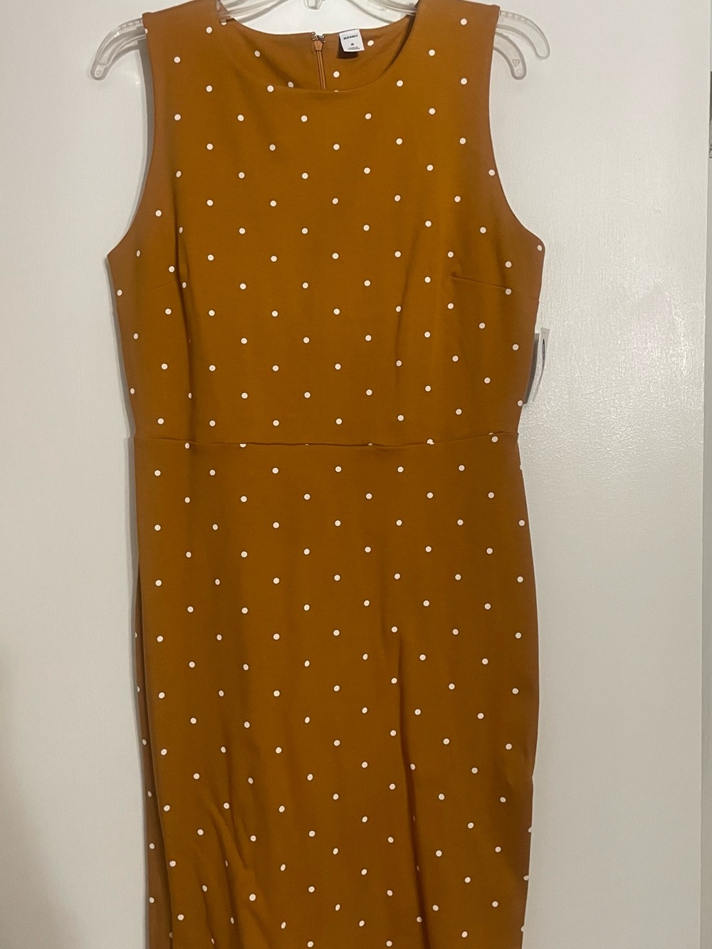 Old Navy Mustard Polka Dot Sleeveless Midi Dress